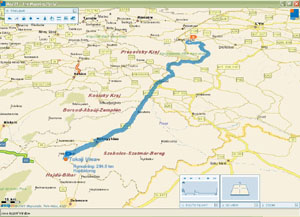 Hajd�dorog - Volosynove 285 km